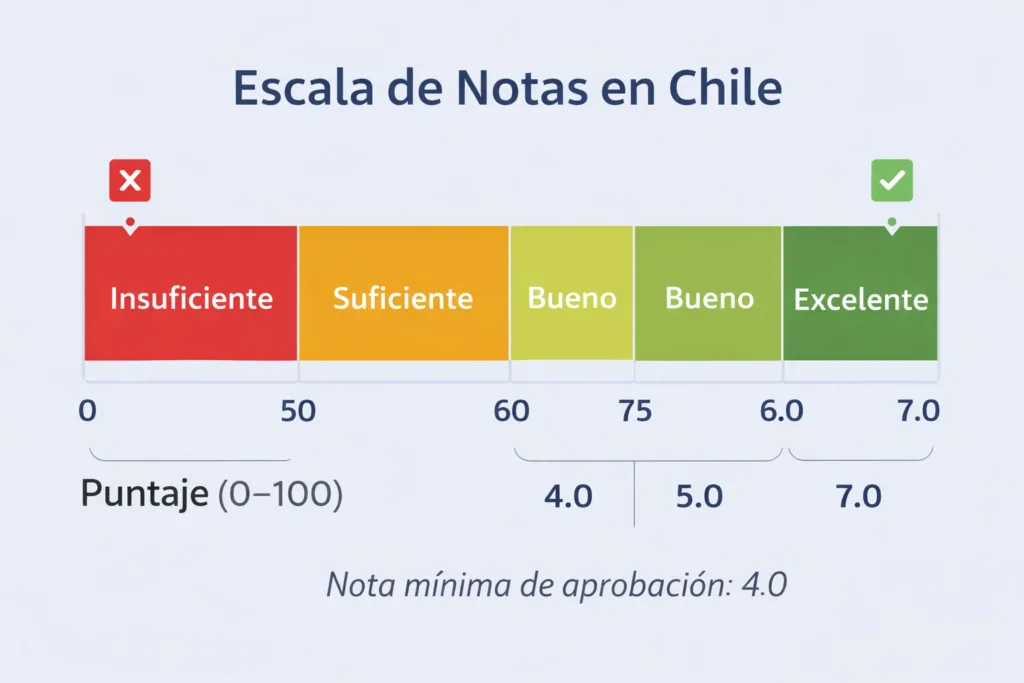 honger 1 escala de notas en chile 1 a 7 ejemplo grafico